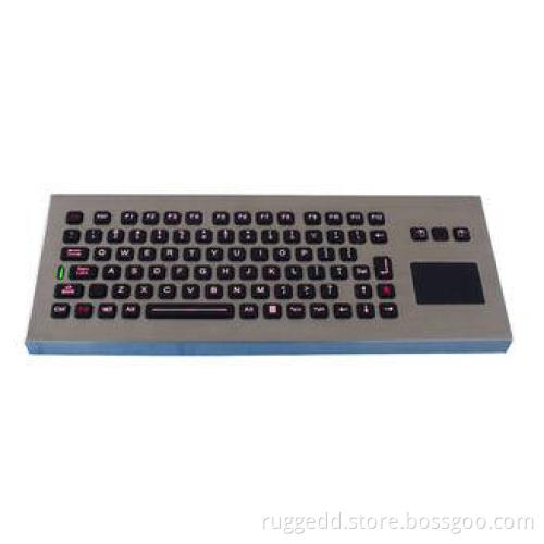 Custom layout rugged keyboard with touchpad vandal - resist